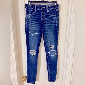 American Eagle Jeans, Next Level Stretch, High Rise Jeggings, Button Front